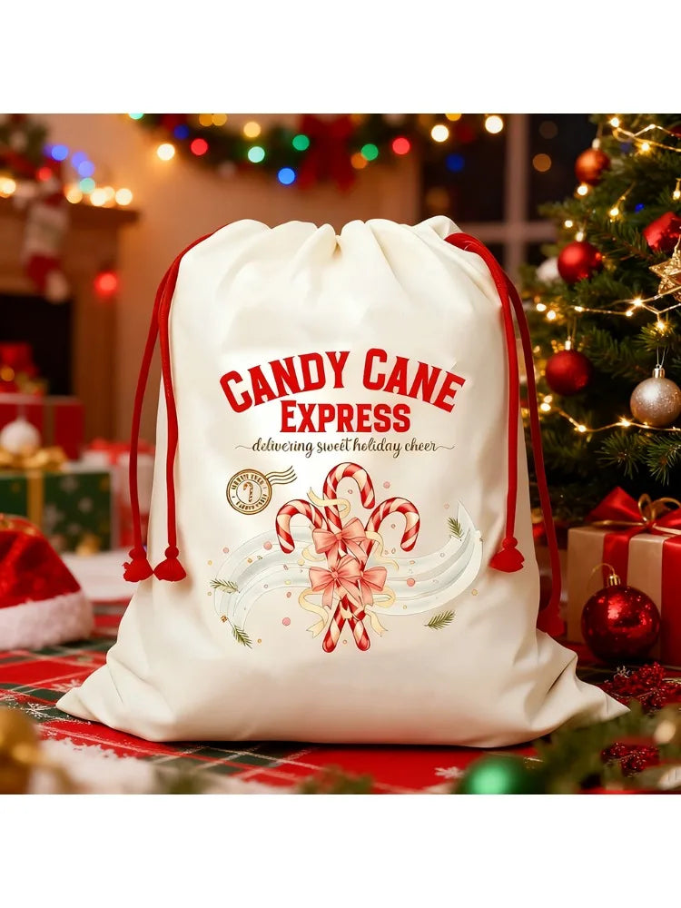 Stocking Coquette Candy Cane Santa Sack
