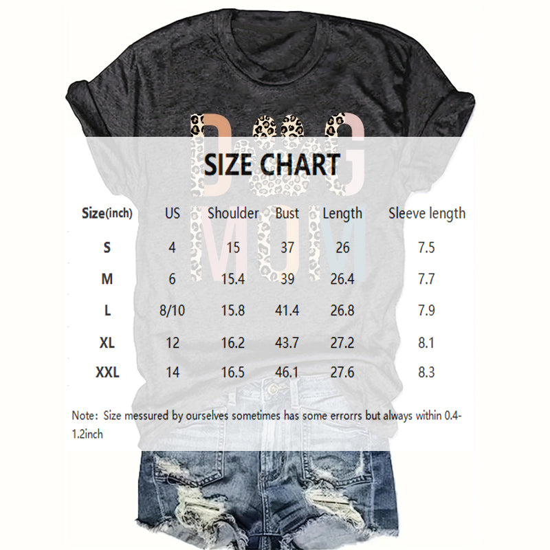 Women's 'DOG MOM' Leopard Print T-Shirt