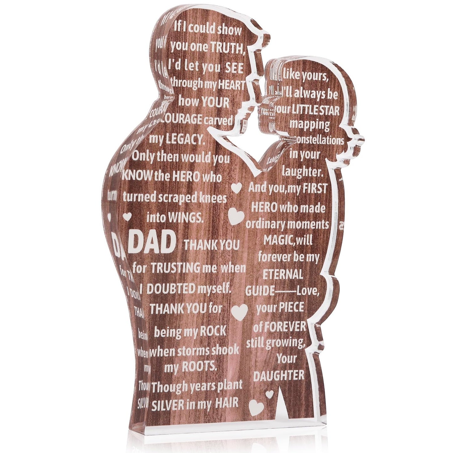 Daughter To Dad Heartfelt Acrylic Plaque