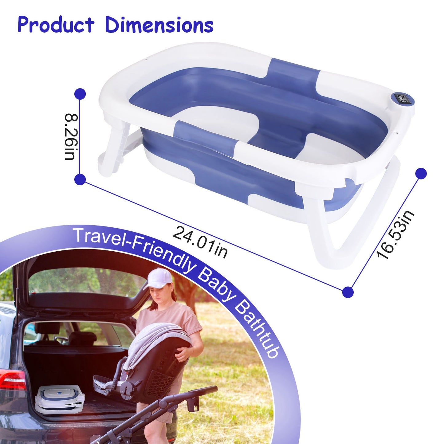 1Pc Baby Bath Tub With Thermometer