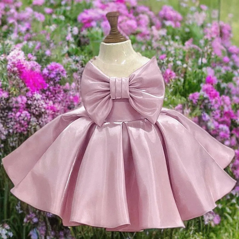 Big Bow Dresses For Baby Girl 1st