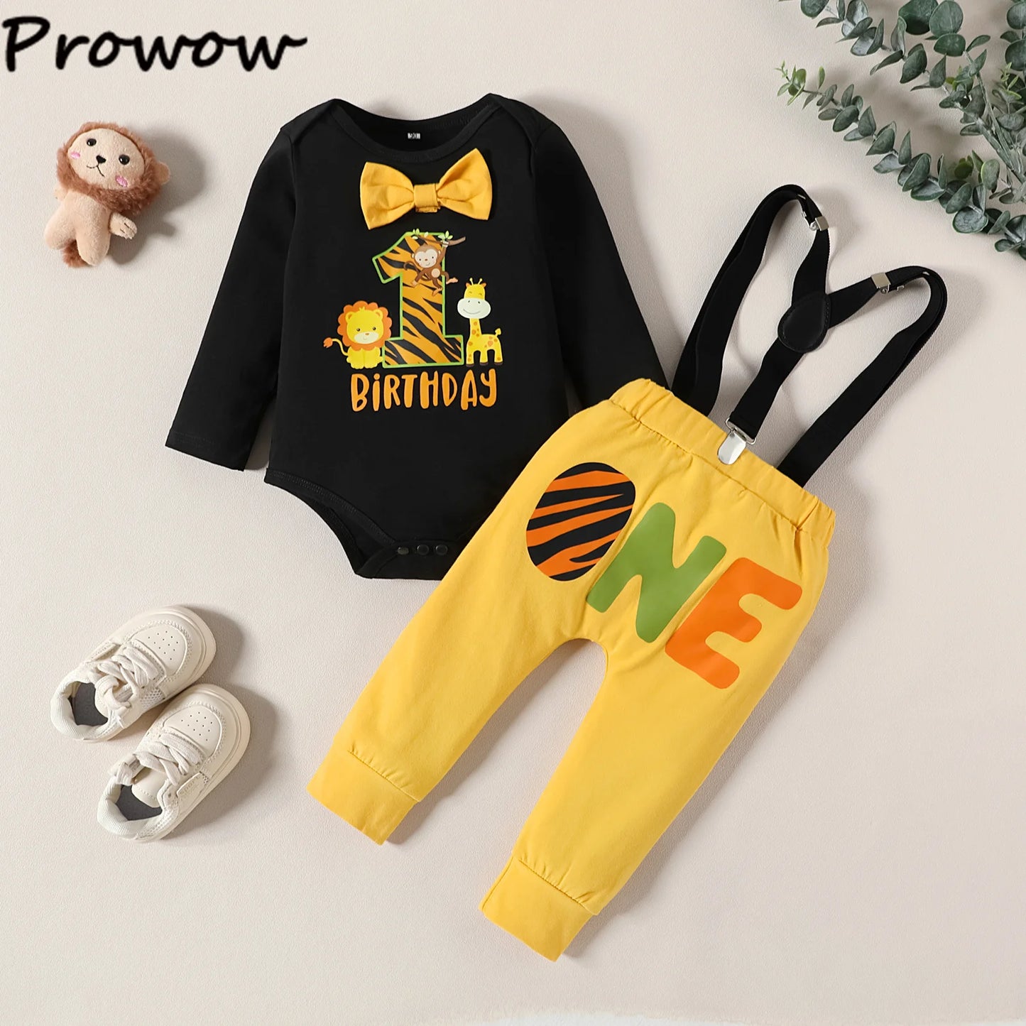 Baby Boys Birthday Outfits Sets Balloon Letter "1"