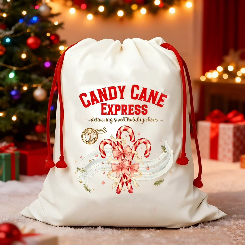 Stocking Coquette Candy Cane Santa Sack