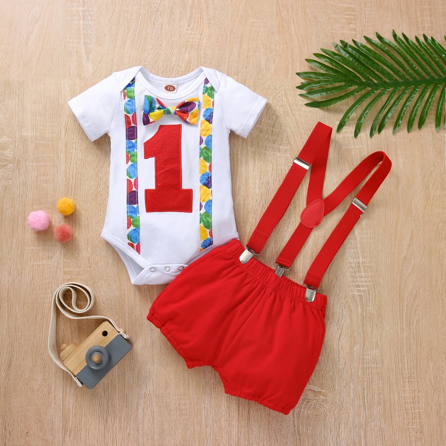 Baby Boys Birthday Outfits Sets Balloon Letter "1"