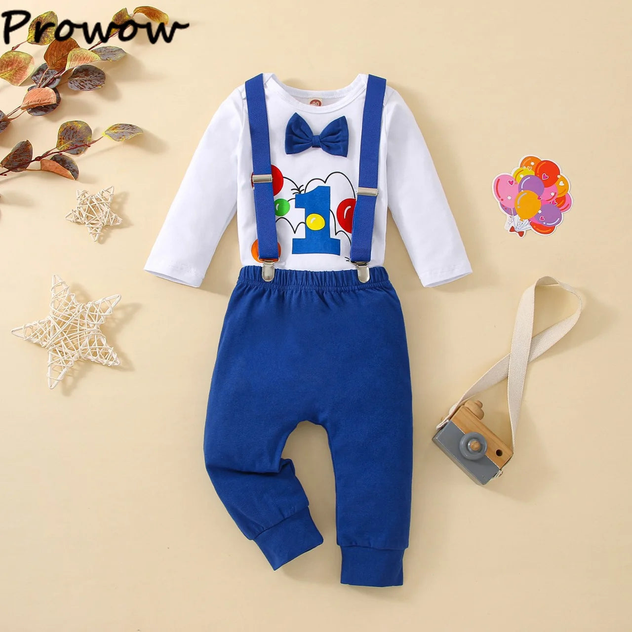 Baby Boys Birthday Outfits Sets Balloon Letter "1"