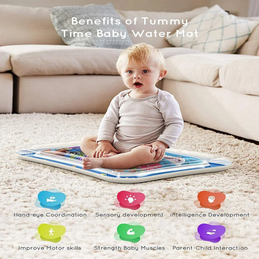 Inflatable Tummy Time Baby Play Mat Infants Water Cushion