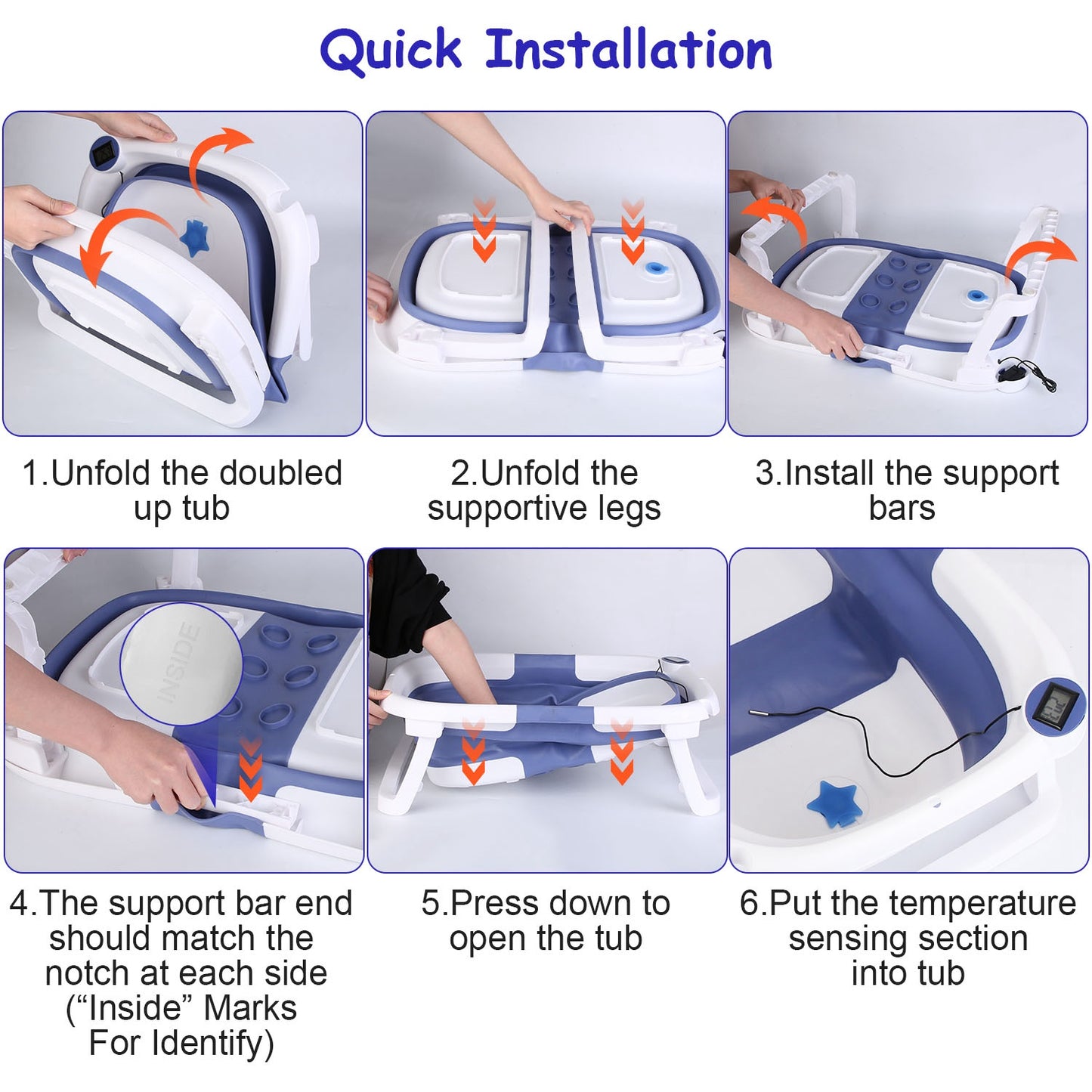 1Pc Baby Bath Tub With Thermometer