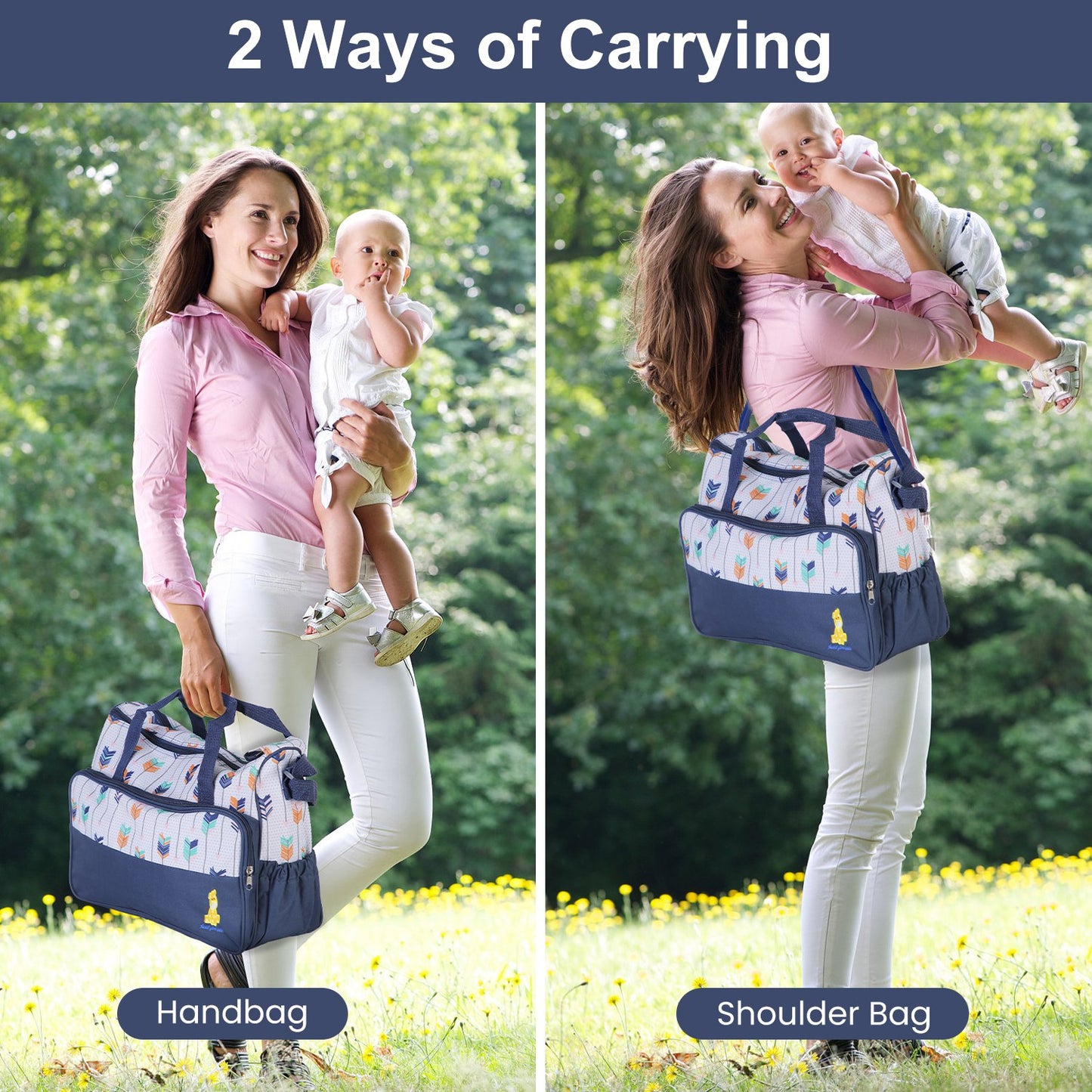 5Pcs Baby Nappy Diaper Bags Set